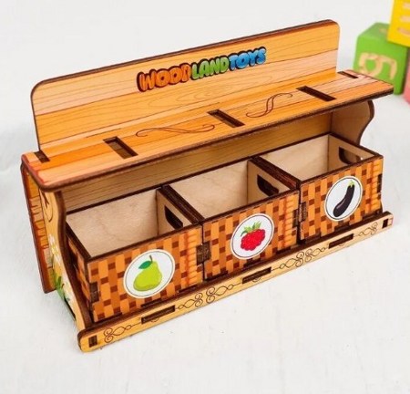Развивающая игра Комодик "Фруктовая лавка" WoodLand Toys 97926