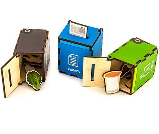 Развивающая игра Комодик Сортировка мусора Wood Land Toys 133101