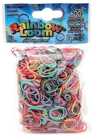 Резиночки для плетения браслетов Карнавал Микс Rainbow Loom B0166