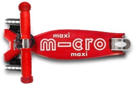 Самокат Maxi Micro Deluxe Led красный со свет колесами (5-12 лет)