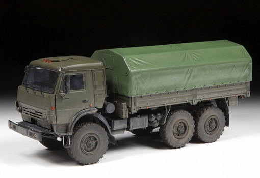 Сборная модель Российский трехосный грузовик К-5350 "Мустанг" Звезда 3697