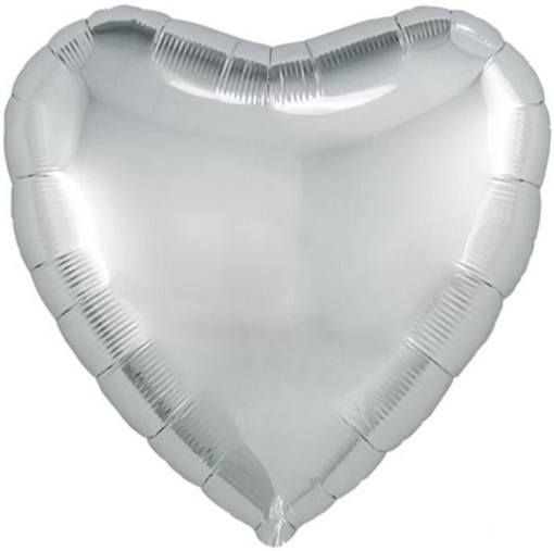 Шар фольгированный Сердце 30" Agura 755860 серебро