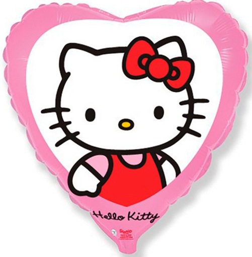 Шар фольгированный Сердце Hello Kitty 18" Flexmetal 5800583
