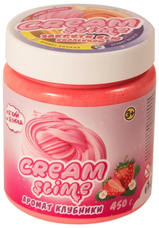 Слайм Cream Slime с ароматом клубники 450 г