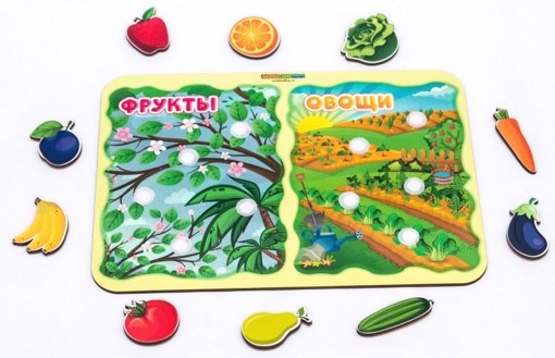 Сортер на липучках "Какая разница: фрукты, овощи" Woodland Toys 117203