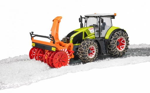 Трактор Claas Axion 950 c цепями и снегоочистителем Bruder 03017