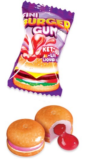 Жевательная резинка с кислой начинкой Fini Burger Gum 5 г (Испания, 1 шт) 