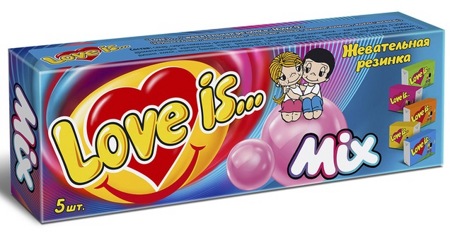 Жвачка Love is ассорти вкусов 5 шт в упаковке (Турция)